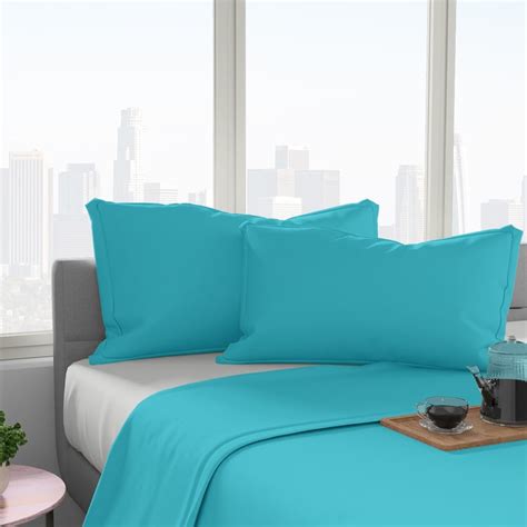 Buy PORTICO Shades Blue Cotton Pillow Cover - 46x69cm - Set of 2 from ...