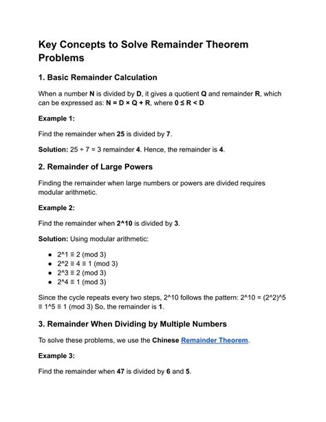 Image result for Remainder Theorem Explained