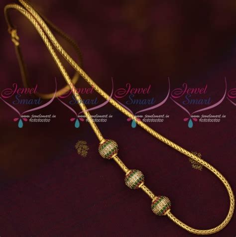 C16914 Multi Colour AD Ball Gold Model Mugappu Roll Kodi Chain Trendy ...