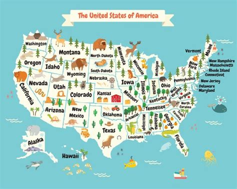 U.S. States Map Kids 的图像结果