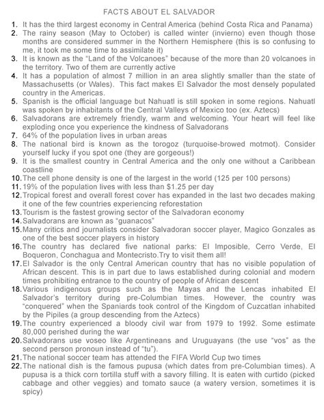 Facts About EL Salvador - FACTS ABOUT EL SALVADOR It has the third ...