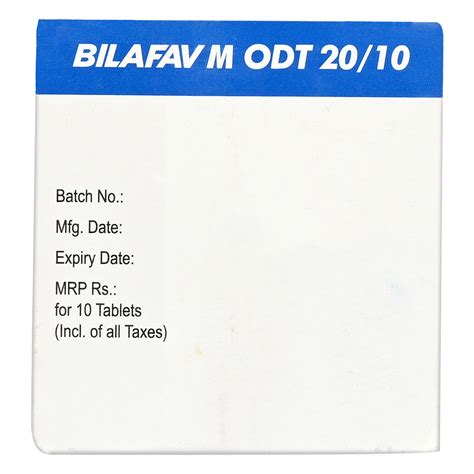 Bilafav M ODT 20 mg/10 mg Tablet | Uses, Side Effects, Price | Apollo ...