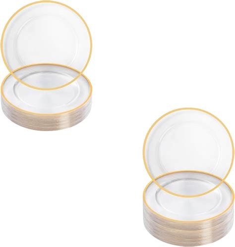 Amazon.com | Goodluck 12 Inch Charger Plates, 75 Pack Clear Charger Plates with Black Trim ...