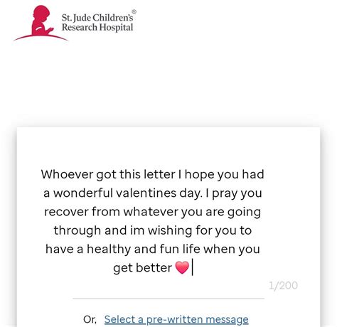 Yall go write a st.jude patient a valentines day card it only takes 5 ...