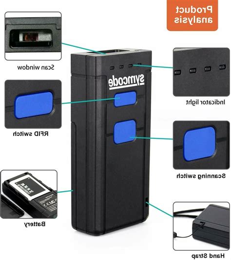 Wireless Bluetooth Barcode Scanner,Symcode Mini Portable Barcode Reader