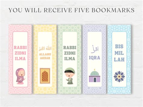 Islamic Kids Bookmarks, Printable Bookmarks, Muslim Bookmarks, Islamic ...