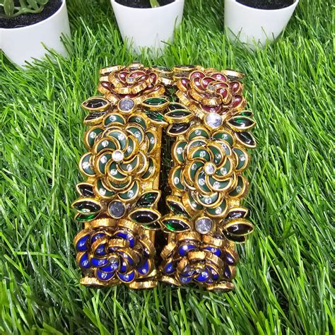 Multi Colour Rose Kada Bangle – Kangan by Dhruthi