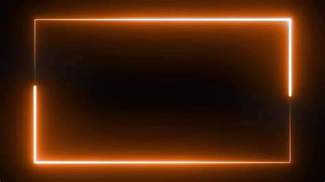 square flowing orange neon light frame on black background 12960986 ...