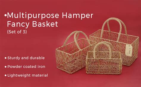 ekysa dekor metal meshwire multipurpose hamper Fancy Basket/Tray ...