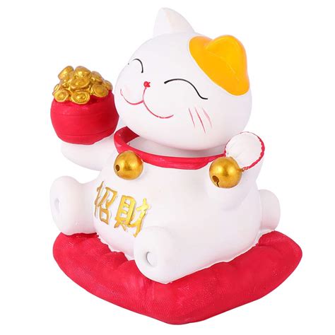 Lucky Cat Statue Home Decor Mini Lucky Cat Bobblehead Figurine Shaking ...