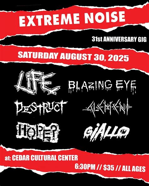 Extreme Noise Records Presents: LiFE with BLAZING EYE and more! — The Cedar Cultural Center
