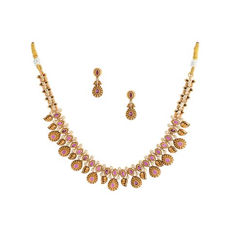 Golden Grace Temple Necklace Set | Festive Jewellery – Utsaav by Gargi