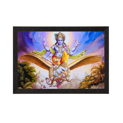 Lord Vishnu Satin Matt Texture UV Art Painting - eCraftIndia Online