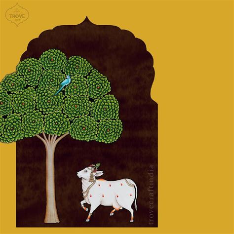 Pichwai Themed Wall Paper Designs - for Mandir Walls – Trove Craft India