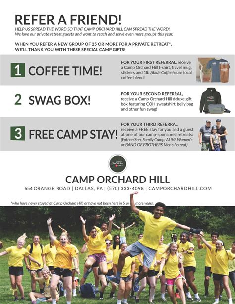 COH Referral Program - Camp Orchard Hill, Dallas, PA