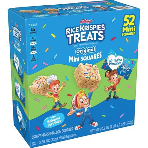 Kellogg's Rice Krispies Treats Mini Squares, Original with Sprinkles ...
