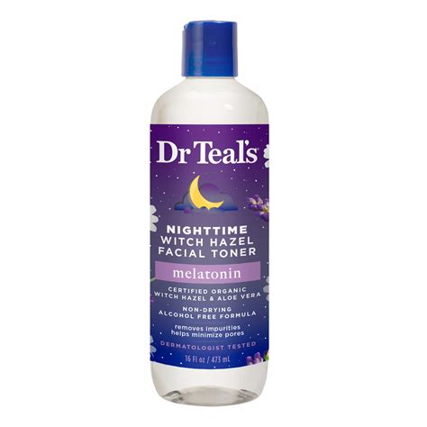 Buy Dr Teal’s Nighttime Witch Hazel Facial Toner with Melatonin, 16 fl ...