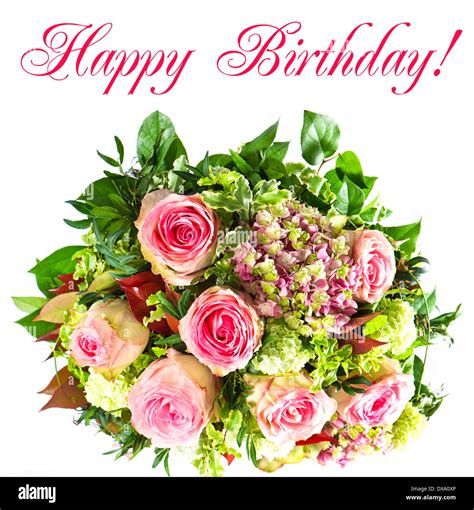 colorful flowers bouquet. happy birthday! Stock Photo - Alamy