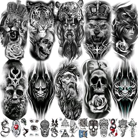 24 Sheets Fake Tattoos Temporary Tattoos for Adults | Ubuy India