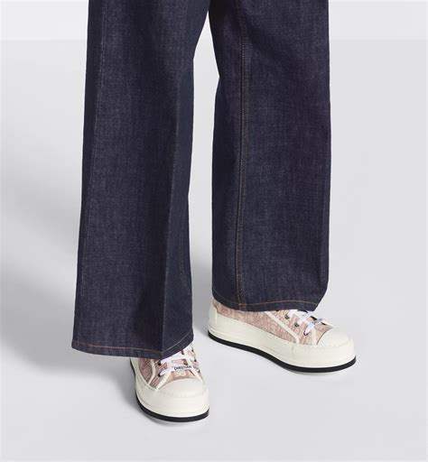 Walk'n'Dior Plateausneaker Baumwolle mit Dior Oblique Stickerei in Nude | DIOR