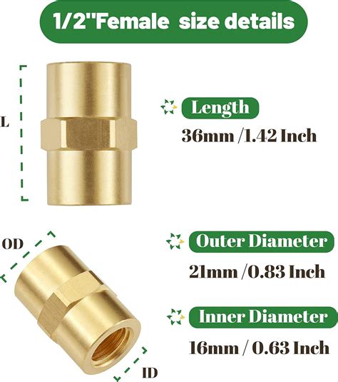 Buy Litorange 4 Pack Metals Brass Pipe Fitting Connector Adapter Hex ...