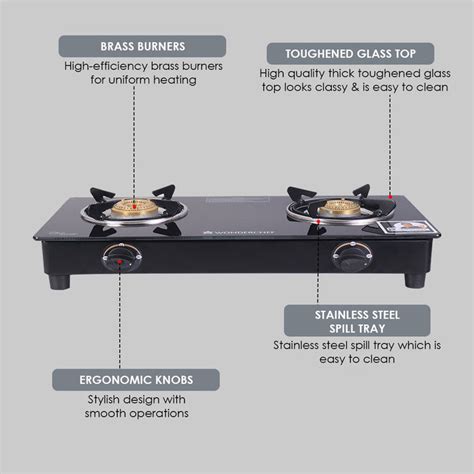 Wonderchef Ultima 2-Burner Glass Gas Stove | Durable & Efficient