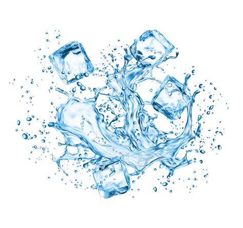 Frozen ice cubes in water splashes, liquid wave 23837765 Vector Art at ...