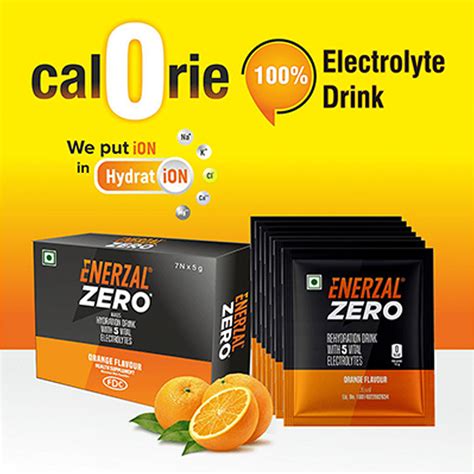 Enerzal Zero Orange Flavour Rehydration Drink Powder | Uses, Side ...