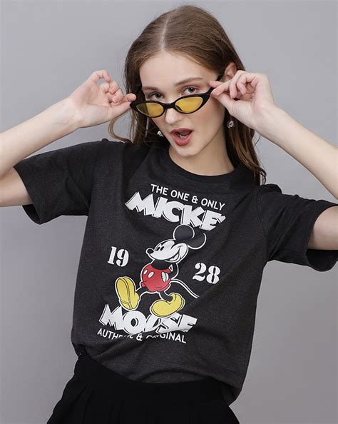 Mickey & Friends Printed Regular Fit Tshirt For Women – Free Authority