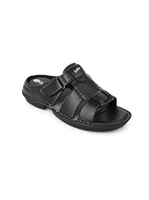 SOFTIO Genuine Leather Casual Open Sandal for Men(BLACK 6) : Amazon.in ...