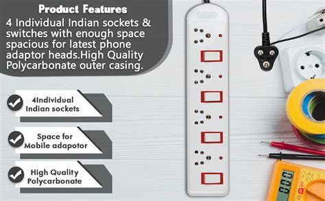 Buy KVAM Wonder Heavy Duty Extension Board with Individual Switch ...
