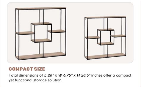 make in modern Wood & Metal Modular Wall Shelf : Amazon.in: Home & Kitchen