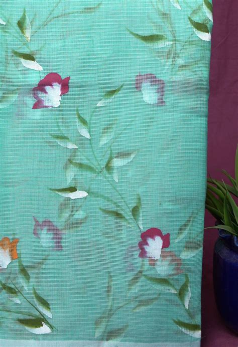 Buy Turquoise Blue Pure Hand Painted Doria Kota Saree-UNM83088 Online ...