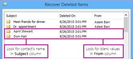 How to Recover Deleted Contacts in Outlook