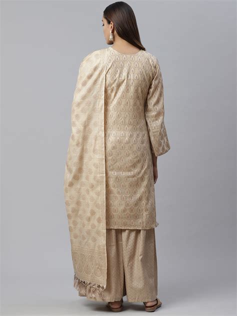 WTHK9021 Handloom Chanderi Dress Material with Resham Weave Paisley ...