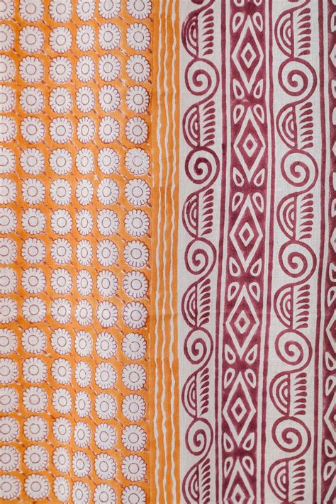 Blockprinted Cotton Curtain for home | SootiSyahi Harvest Sun Hand ...