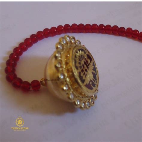 Thewa Jewellery Rakhdi gold work on glass (Borla)with Diamond – ThewaStore