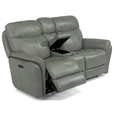 Flexsteel Zoey Power Reclining Loveseat with Console | HomeWorld ...