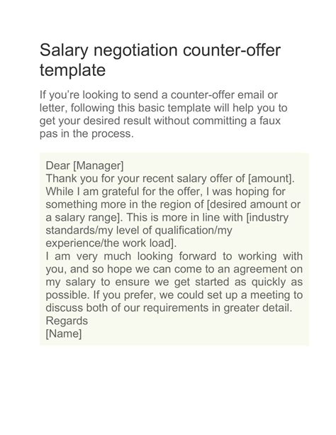 Free Printable Salary Negotiation Letter Templates [After Job Offer] Example