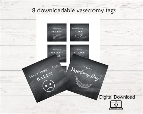 Buy Vasectomy Gift Tags Vasectomy Care Package Tags Printable Vasectomy ...