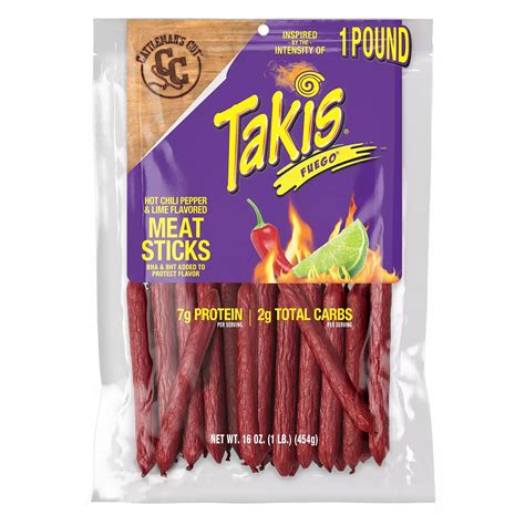 Buy Cattlemans Cut Takis Fuego Meat Sticks 16 Ounce Online at Lowest ...