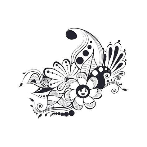 Floral doodle art | Premium Vector