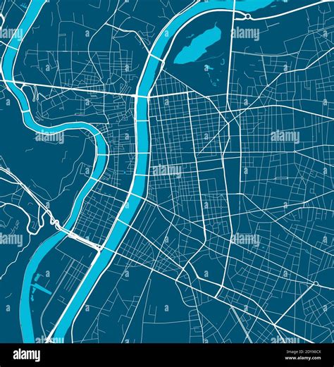 Detailed map of Lyon city administrative area. Royalty free vector ...