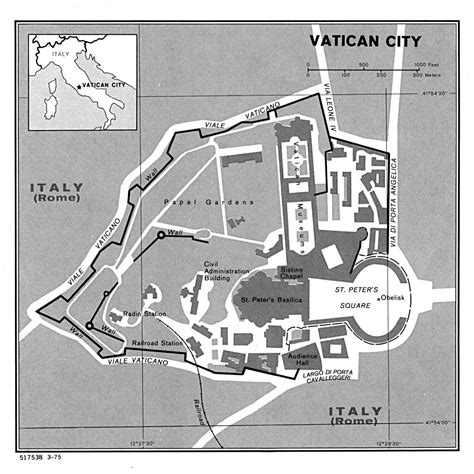 Detailed political map of Vatican city. Vatican city detailed political ...
