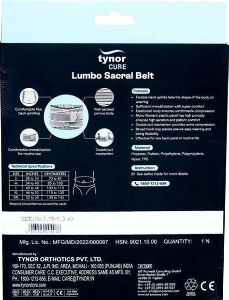 Buy TYNOR CURE LUMBO SACRAL BELT XL (115-130CM) 1N Online & Get Upto 60 ...