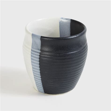 Buy Fiesta Mirth Black and White Colourblocked Stoneware Khullad from ...
