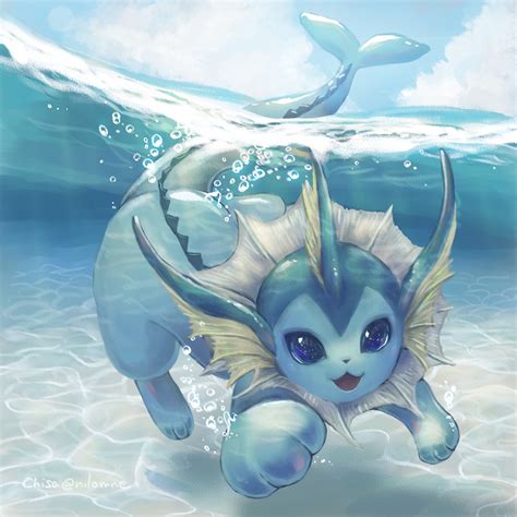 vaporeon (pokemon) drawn by momomo12 | Danbooru