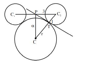 The centres of two circles C1 and C2 each of unit radius are at a ...