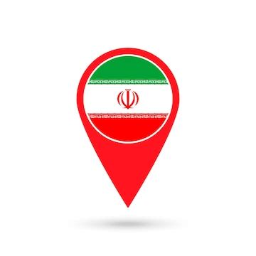 Map pointer with contry iran iran flag vector illustration | Premium Vector