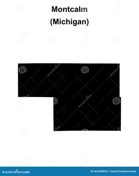 Map Of Montcalm County In Michigan State On White Background. Single ...